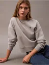 Calvin Klein Women's Archive Logo Fleece Cropped Sweatshirt In Heroic Grey Heather