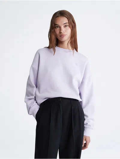 Calvin Klein Women's Archive Logo Fleece Cropped Sweatshirt In Blue