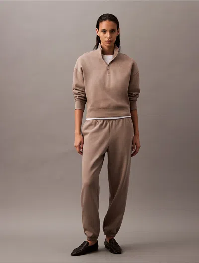 Calvin Klein Women's Archive Logo Fleece Joggers In Cinder