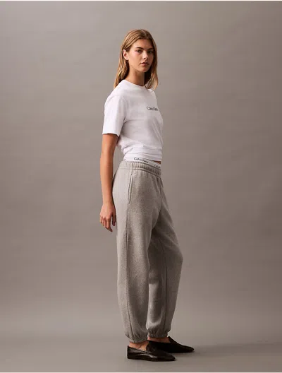 Calvin Klein Women's Archive Logo Fleece Joggers In Heroic Grey Heather
