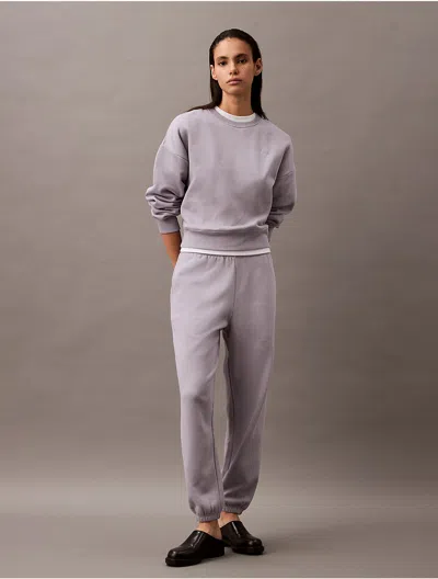 Calvin Klein Women's Archive Logo Fleece Joggers In Lilac Gray
