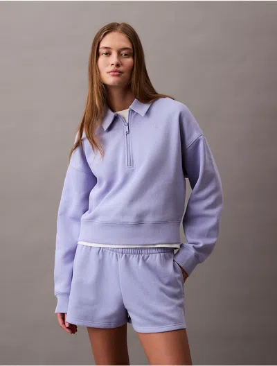Calvin Klein Women's Archive Logo Fleece Shorts In Sweet Lavendar
