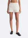 Calvin Klein Women's Archive Logo Fleece Shorts In Vanilla Heather