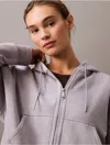 Calvin Klein Women's Archive Logo Fleece Zip Hoodie In Lilac Grey