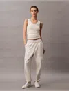 Calvin Klein Women's Archive Logo French Terry Cargo Joggers In Tofu