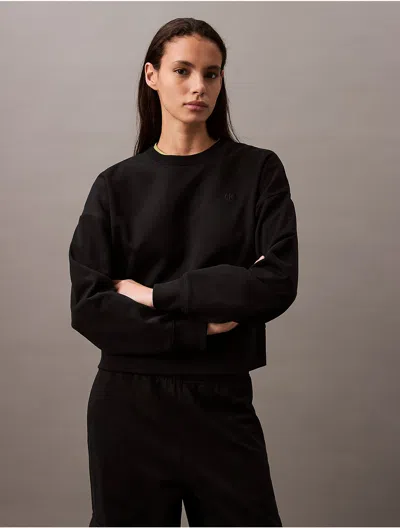 Calvin Klein Women's Archive Logo French Terry Relaxed Sweatshirt In Black