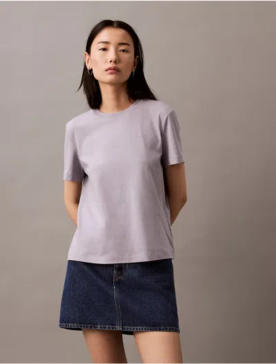 Calvin Klein Women's Archive Logo T-shirt In Lilac Grey