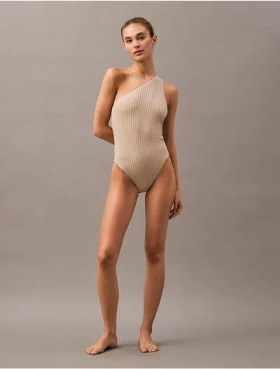 Calvin Klein Women's Archive Rib One Piece In Stone