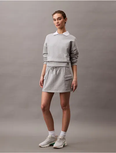 Calvin Klein Women's Archive Terry Cargo Skirt In Medium Heather Gray