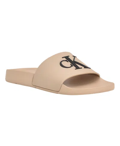 CALVIN KLEIN WOMEN'S ARIN LOGO BEACH SLIDE SANDALS