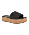 Calvin Klein Arzelia Platform Sandal In Black Woven