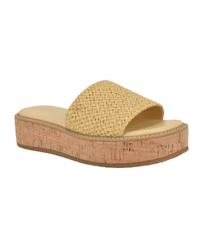 CALVIN KLEIN WOMEN'S ARZELIA SINGLE BAND PLATFORM SLIP-ON SANDALS