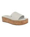 Calvin Klein Arzelia Platform Sandal In White Smooth