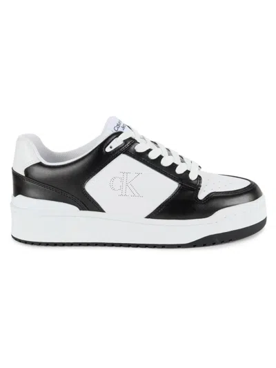 Calvin Klein Women's Ashier Perforated Sneakers In Black White