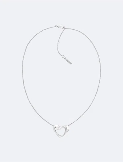 Calvin Klein Women's Asymmetric Heart Necklace In Silver