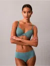 Calvin Klein Women's Attraction Lightly Lined Perfect Coverage Bra In Blue