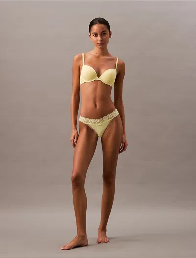 Calvin Klein Women's Attraction Push-up Plunge Bra In Yellow