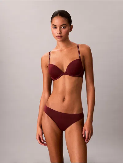 Calvin Klein Women's Attraction Push-up Plunge Bra In Burgundy