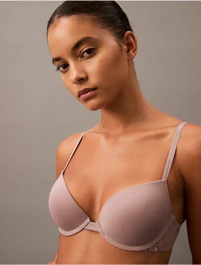 Calvin Klein Women's Attraction Push-up Plunge Bra In Sand Trap