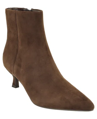 Calvin Klein Women's Austina Pointed Toe Kitten Heel Booties In Brown