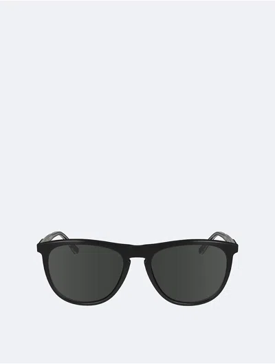 Calvin Klein Women's Aviator Acetate Sunglasses In Black
