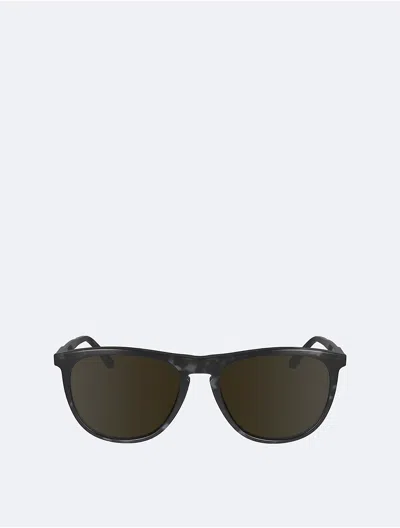 Calvin Klein Women's Aviator Acetate Sunglasses In Black Havana
