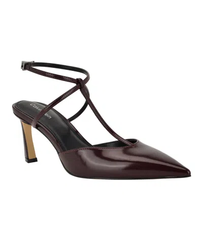 Calvin Klein Women's Avriel Strappy Dress Pumps In Brown