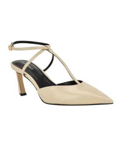 Calvin Klein Women's Avriel Strappy Dress Pumps In White