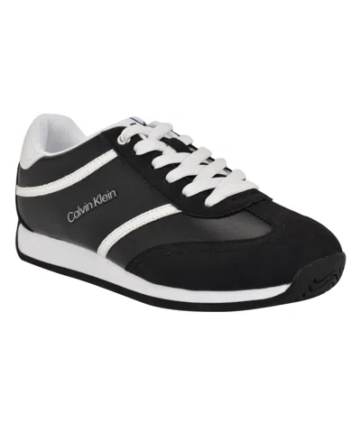 Calvin Klein Women's Avyenna Round Toe Casual Sneakers In Black