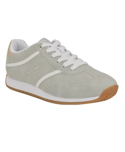 Calvin Klein Women's Avyenna Round Toe Casual Sneakers In Light Gray
