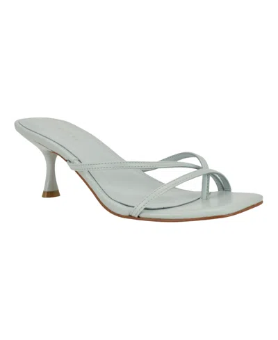 Calvin Klein Women's Axella Strappy Kitten Heel Dress Sandals In Green