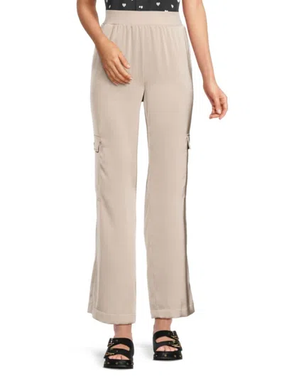 Calvin Klein Women's Banded Waist Flat Front Pants In Latte