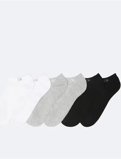 Calvin Klein Women's Basic Cushion No Show 6-pack Socks In Oxford Heather Assorted