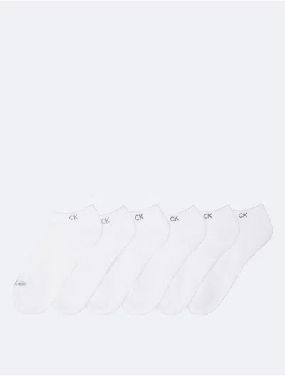 Calvin Klein Women's Basic Cushion No Show 6-pack Socks In White