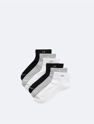 CALVIN KLEIN WOMEN'S BASIC CUSHION QUARTER 6-PACK SOCKS