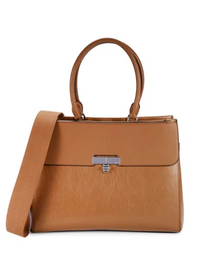 Calvin Klein Women's Becky Faux Leather Top Handle Bag In Caramel