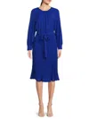 Calvin Klein Women's Belted & Pleated Midi-dress In Ultramarine
