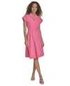 Calvin Klein Women's Belted Cap-sleeve Commuter Dress