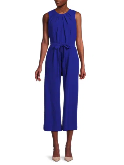 Calvin Klein Women's Belted Cropped Jumpsuit In Ultramarine