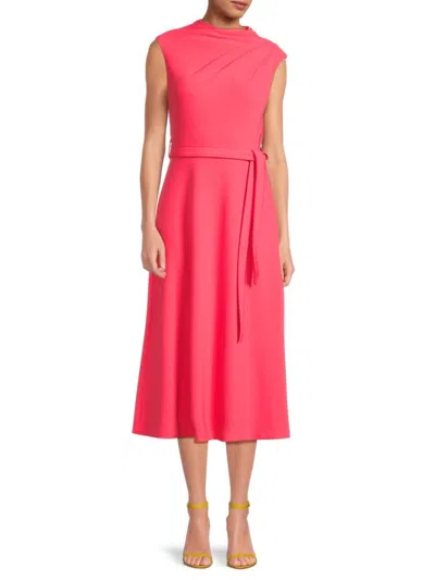 Calvin Klein Women's Belted Midaxi A Line Dress In Rose Bud