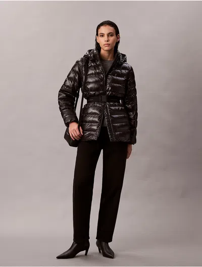 Calvin Klein Women's Belted Puffer Jacket In Black