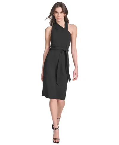 Calvin Klein Women's Belted Sheath Dress In Black