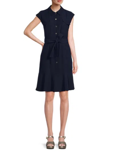 Calvin Klein Women's Belted Shirtdress In Twilight