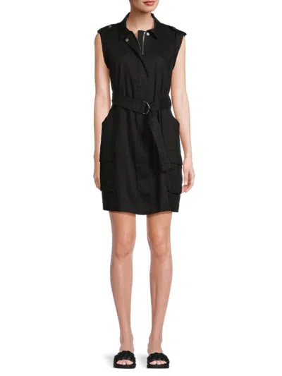 Calvin Klein Women's Belted Vest Dress In Black