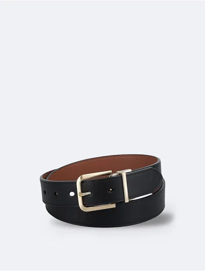 Calvin Klein Women's Bevel Edge Reversible Belt In Black