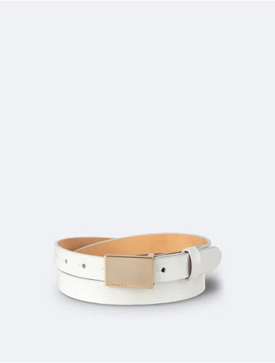 Calvin Klein Women's Beveled Plaque Buckle Belt In White