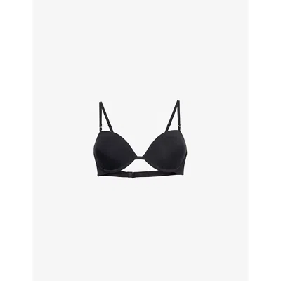 Calvin Klein Womens Black Demi Sculpted Recycled Nylon-blend Bra