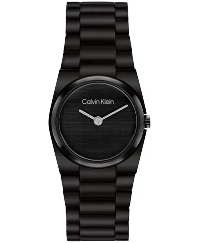 Calvin Klein Women's Black Ip Stainless Steel Bracelet Watch, 26mm