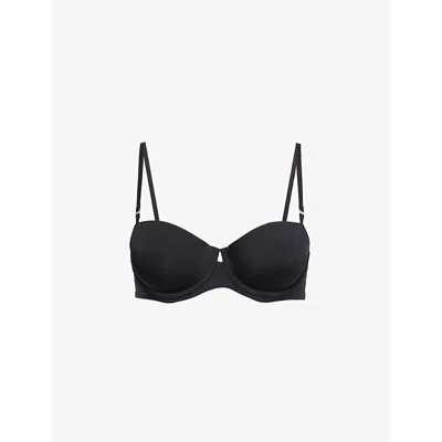 Calvin Klein Womens Black Sculpt Lift Recycled Nylon-blend Balconette Bra