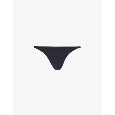 Calvin Klein Womens Black Sculpted Recycled Nylon-blend Thong